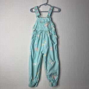 Vintage Lee Overalls 3T Girls Pastel Frog Bunny Coveralls 90s Y2K Toddler